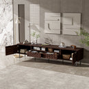 TV Stand For TVs Up To 85" With Closed Storage - Walnut by HouseOfZazla
