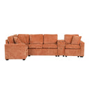 Modular L-Shaped Sectional Sofa Bed With Pull-Out Sleeper, Cup Holders, And Storage by HouseOfZazla