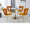 Modern Chair With Iron Tube Legs, Soft Cushions And Comfortable Backrest, Suitable For Dining Room, Living Room, Cafe, Hairball Back by Unique Piece Furniture