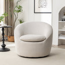 Winnie Modern Teddy Fabric Barrel Chair, 360° Swivel
