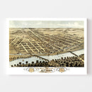 Vintage Map of Attica, Indiana 1869