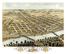 Vintage Map of Attica, Indiana 1869