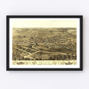 Vintage Map of Delphi, Indiana 1868