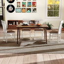 Set of 2 Kitchen Armless Dining Chairs with Slatted High Backrests-White by LJGDeals