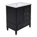 30" Bathroom Vanity With Sink, 3 Drawers, Adjustable Feet by HouseOfZazla