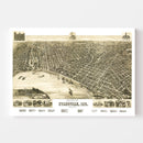 Vintage Map of Evansville, Indiana 1888