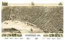 Vintage Map of Evansville, Indiana 1888