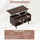 31.5 Inch Lift-Top Coffee Table with Hidden Storage and 2 Open Shelves by LJGDeals