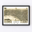 Vintage Map of Evansville, Indiana 1888