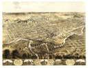 Vintage Map of Fort Wayne, Indiana 1868