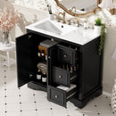 Bathroom Vanity With Sink, Soft-Close Doors, Adjustable U-Shelf, 3 Drawers by HouseOfZazla
