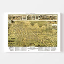 Vintage Map of Greencastle, Indiana 1886