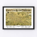 Vintage Map of Greencastle, Indiana 1886