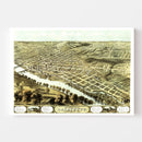 Vintage Map of Lafayette, Indiana 1868