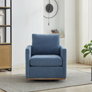 Modern Square Upholstered Swivel Accent Chair With Metal Base