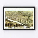 Vintage Map of Lafayette, Indiana 1868
