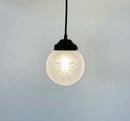 Frosted Floral and Cross Globe Pendant Light