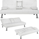 Adjustable Convertible Sofa Bed with Cup Holders