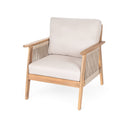 Outdoor 4pc Acacia Wood and Rope Sectional Patio Sofa Set