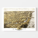 Vintage Map of Michigan City, Indiana 1869