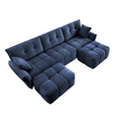 Sofa Set With Ottoman And Pillows, Textured, High Resilience Cushions by HouseOfZazla