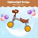 Baby Balance Bike No Pedal 4-Wheel Bicycle-Brown by LJGDeals
