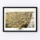 Vintage Map of Michigan City, Indiana 1869