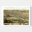 Vintage Map of Peru, Indiana 1868