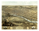 Vintage Map of Peru, Indiana 1868