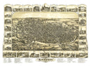 Vintage Map of Richmond, Indiana 1884