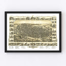 Vintage Map of Richmond, Indiana 1884