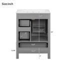 Bathroom Vanity With Sink, Soft Close Door, Double Layer Door Shelf And 3 Drawers - Gray by HouseOfZazla