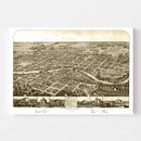 Vintage Map of South Bend, Indiana 1866