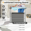 3-Section Laundry Sorter with Foldable Ironing Board and Lockable Wheels-Gray by LJGDeals