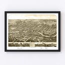 Vintage Map of South Bend, Indiana 1866