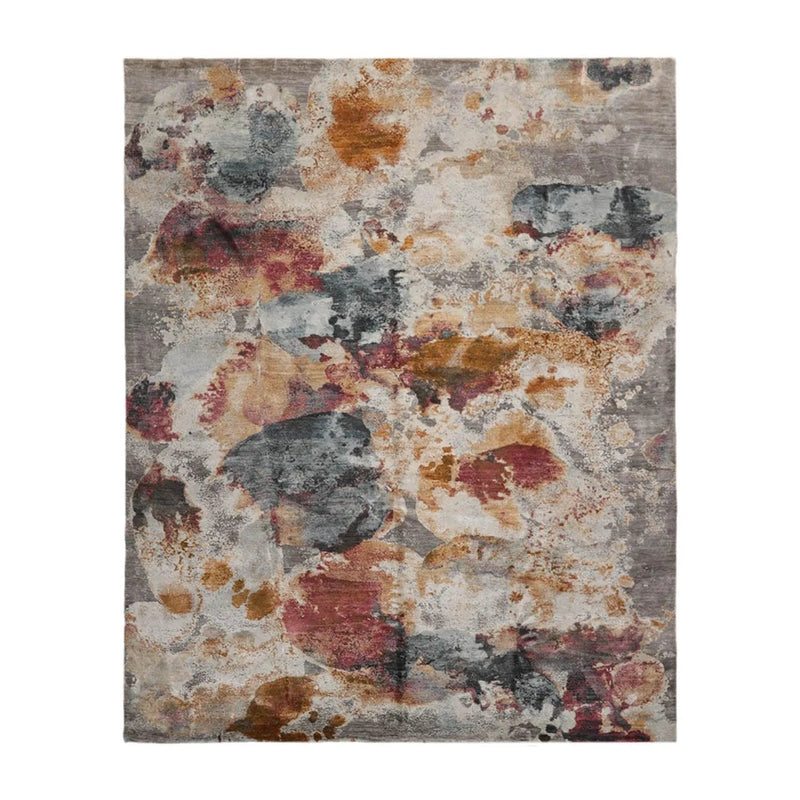 8’ x 10’ Hand Knotted Wool & Bamboo Silk Tibetan Sherpa Designer Area Rug Beige