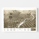 Vintage Map of South Bend, Indiana 1890