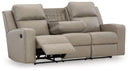 Lavenhorne - Rec Sofa W/Drop Down Table - Pebble by Unique Piece Furniture