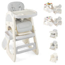 Convertible Baby High Chair with Double-layer Tray and Adjustable Backrest by LJGDeals