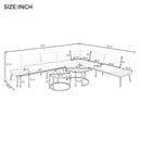 Modern Outdoor Sectional Sofa Set With Nesting Coffee Tables by HouseOfZazla