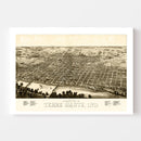 Vintage Map of Terre Haute, Indiana 1880