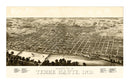 Vintage Map of Terre Haute, Indiana 1880