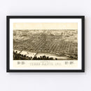 Vintage Map of Terre Haute, Indiana 1880