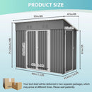 4x8 Slope-Roof Reinforced Storage Shed with Weatherproof Sloping Roof & 4 Air Vents, Heavy-Duty Sturdy Metal Frame, Left/Right Optional Door, Outdoor Tool Shed Warehouse for Garden Storage Pet House by Montret