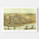 Vintage Map of Alton, Illinois 1867