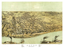 Vintage Map of Alton, Illinois 1867
