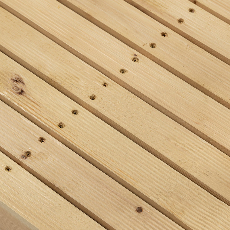 7' Wooden Garden Bridge with Safety Rails, Backyard Footbridge for Ponds, Creeks, Streams, Natural