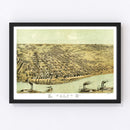 Vintage Map of Alton, Illinois 1867