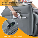 270° Power Swivel Rocker Glider Recliner Chair With USB Ports by Unique Piece Furniture