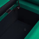 Elegant Upholstered Storage Bench With Cylindrical Arms And Iron Legs, by HouseOfZazla